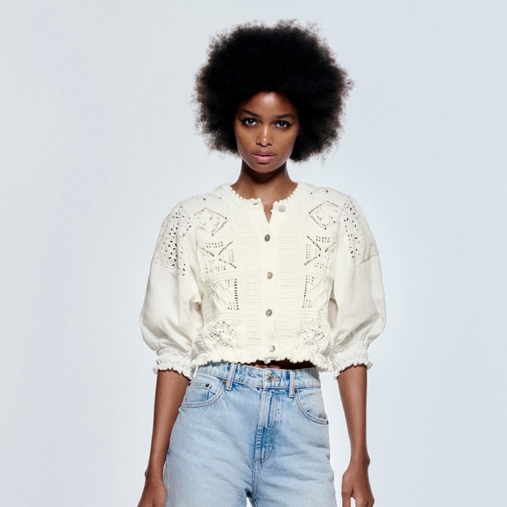 Zara Combination Knit Top